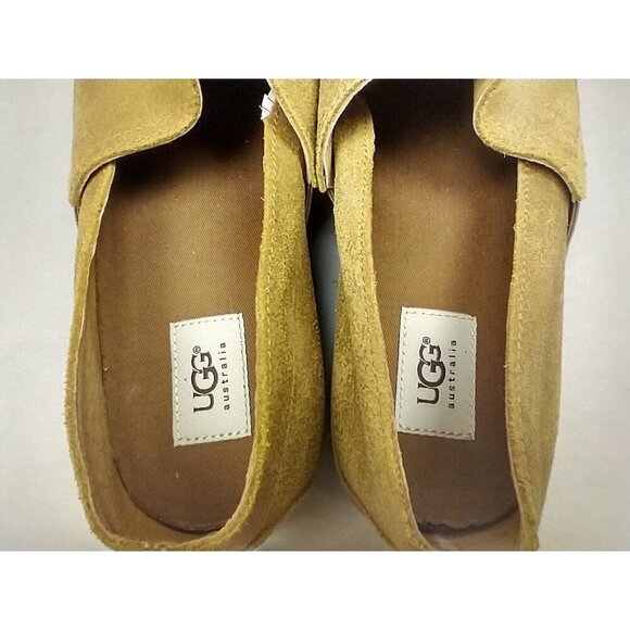 UGG Australia Reefton Slip On Shoes Mens 11 Leather Tan Vibram Soles Loafers - Picture 10 of 11